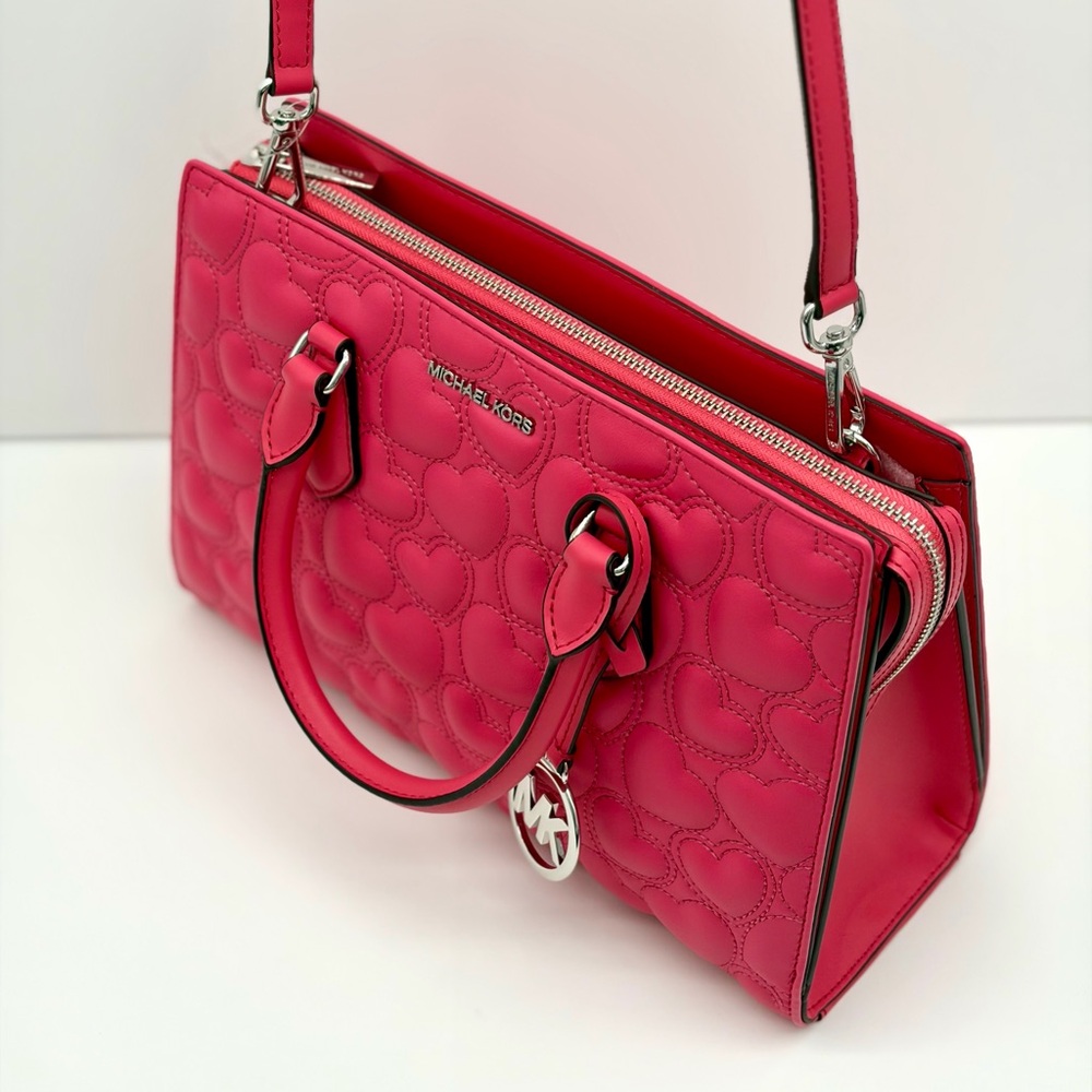 MICHAEL KORS Sheila Medium Heart Embroidered Satchel - Picture 15 of 15